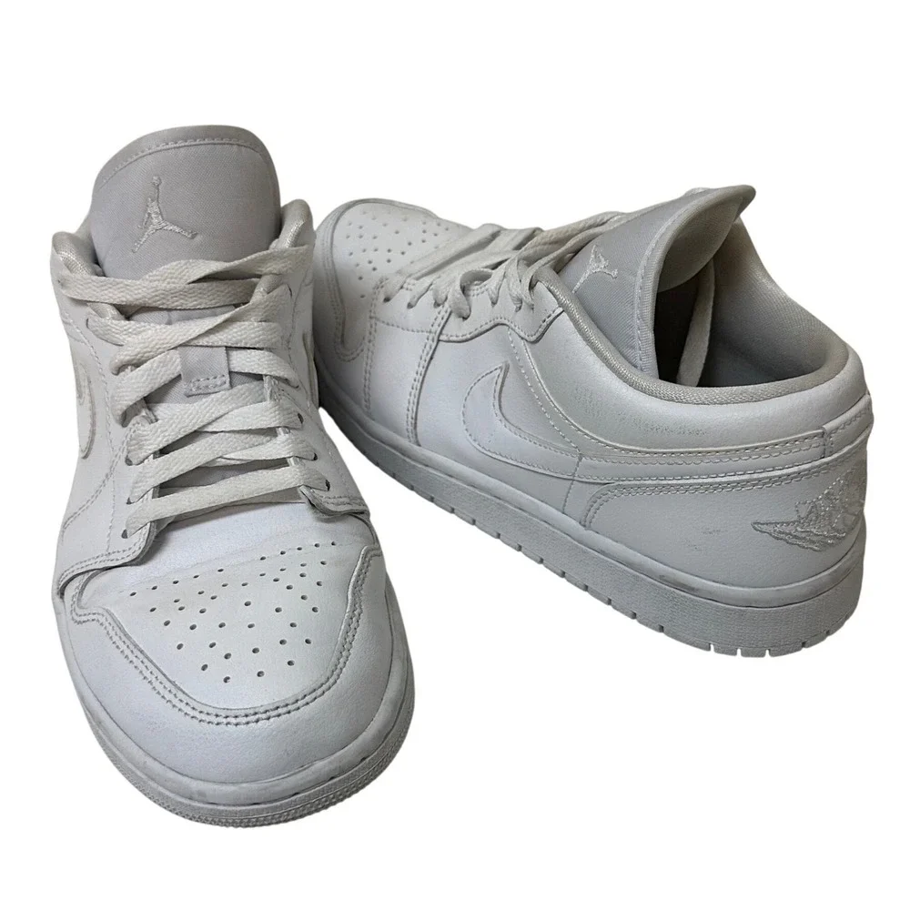Jordan 1 Low White Metallic Silver Womens 8 Sneakers DV0990-111